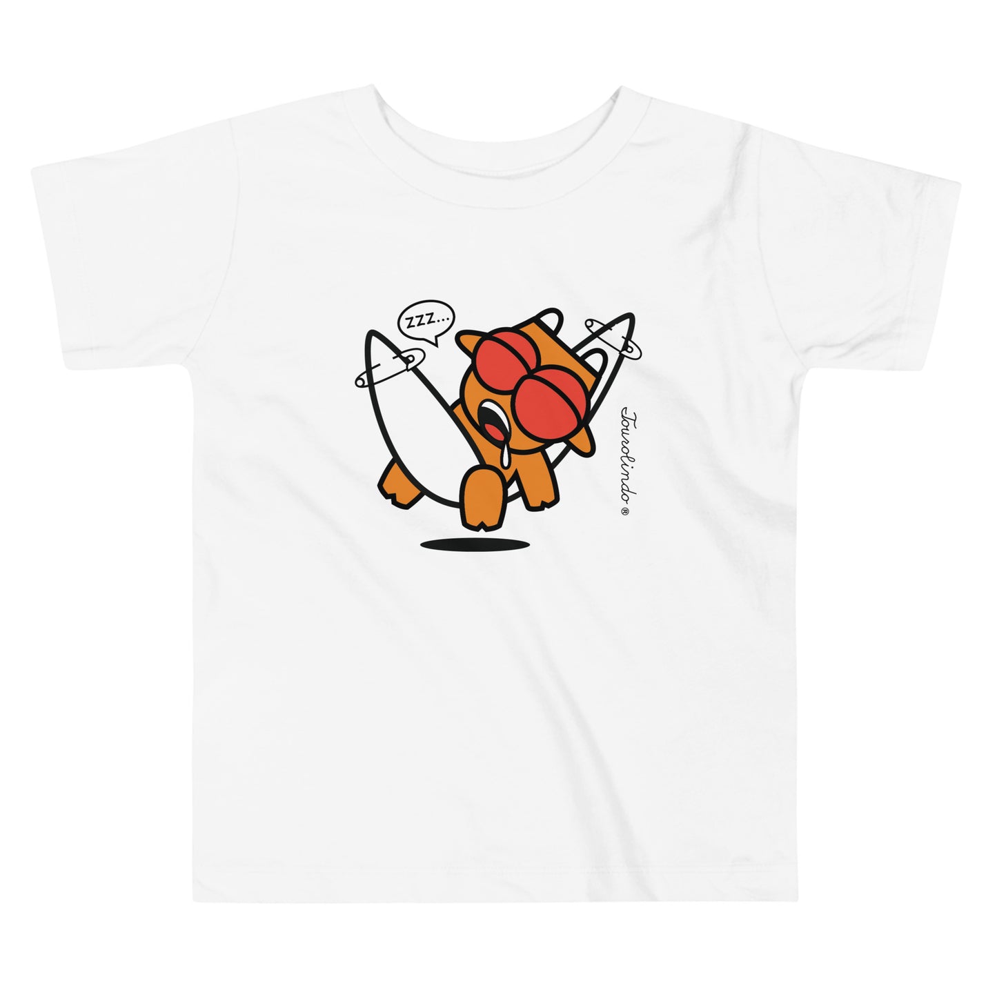 Toddler Azores T-Shirt - Quim Quim Sesta Surfing Cartoon Design white